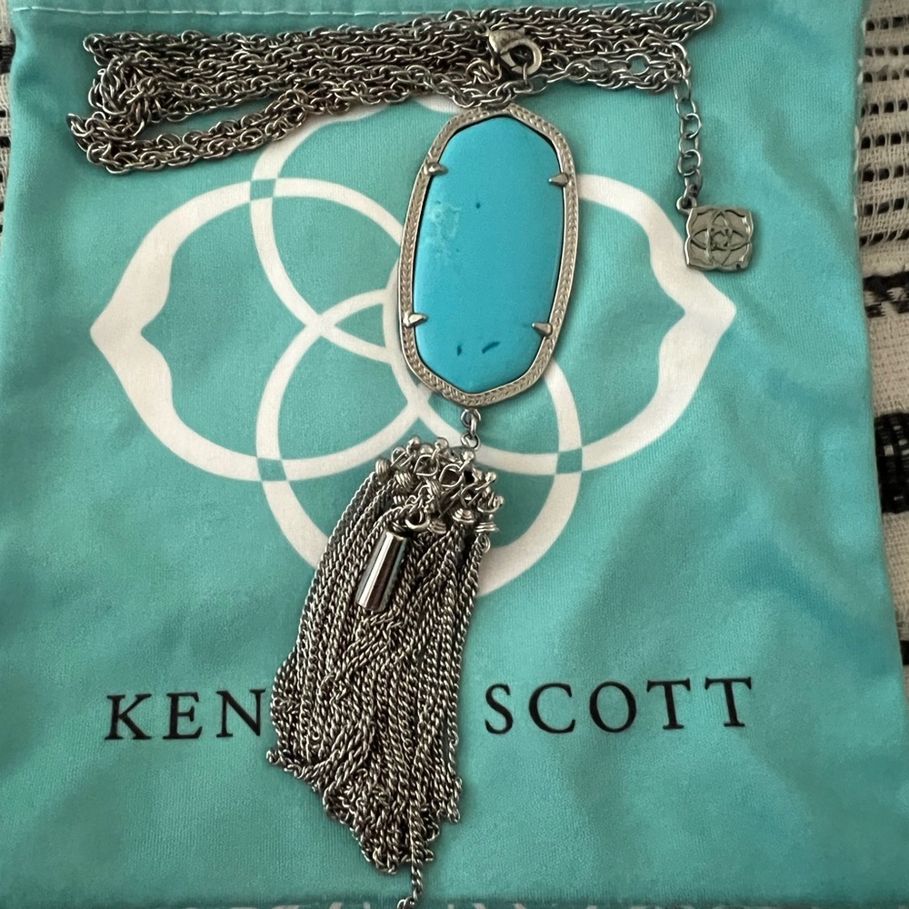 Rare: discontinued color Kendra Scott Rayne Necklace
Blue Turquoise / Silver
